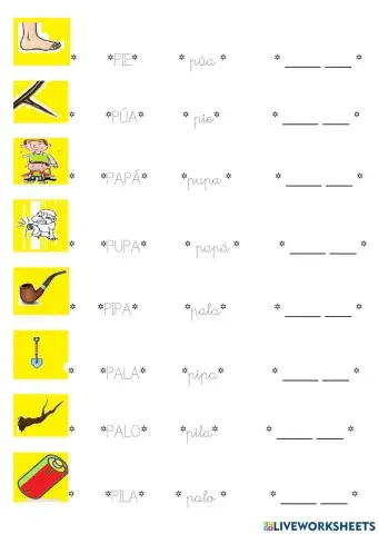 Pa pe pi po pu mayuscula minuscula