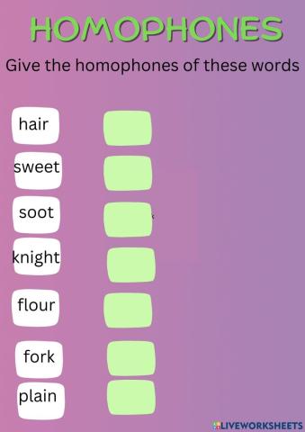 Homophones