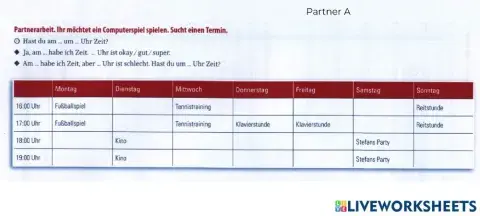 Wochenplan-Termin-Partner-A