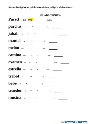 3º lengua la sílaba