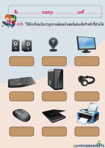 หน้าที่ของอุปกรณ์คอมพิวเตอร์