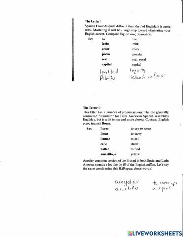 Pronunciacion: L o LL