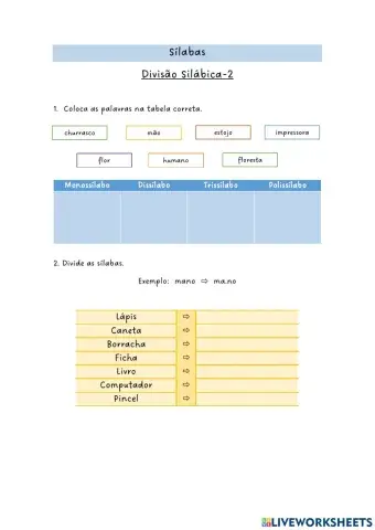 Divisão Silábica 2