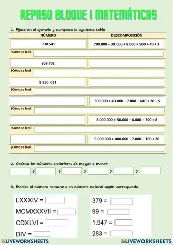 Numeración y cálculo