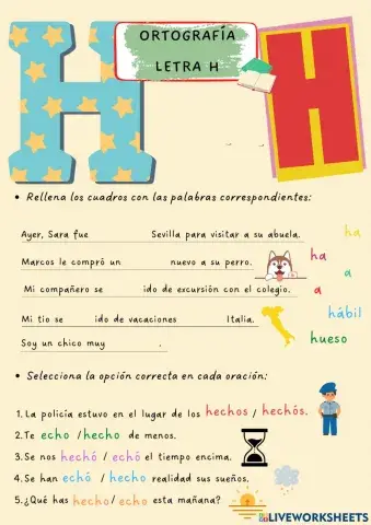 Ficha de la letra H