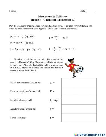 Momentum & Impulse Calculations 2