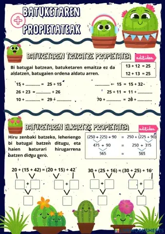 Batuketaren propietateak