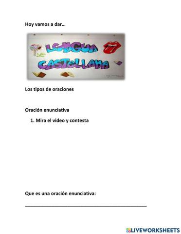 Los tipos de oraciones