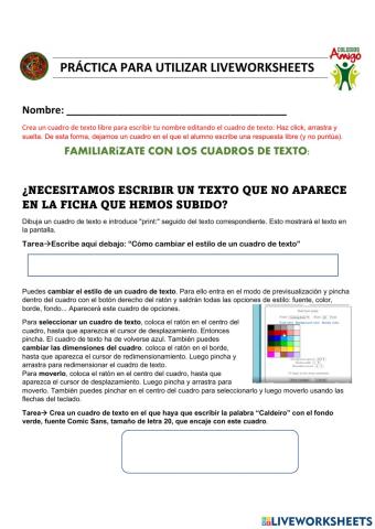 Práctica de liveworksheets