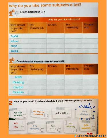 Why do you like some subjects?