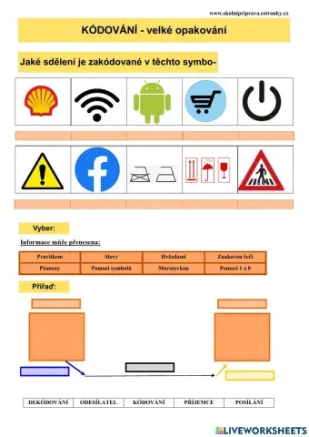 Informatika - kódování - OPAKOVÁNÍ