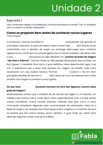 Pretérito Perfeito e Imperfeito