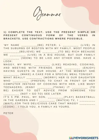 Present simple and present continuous