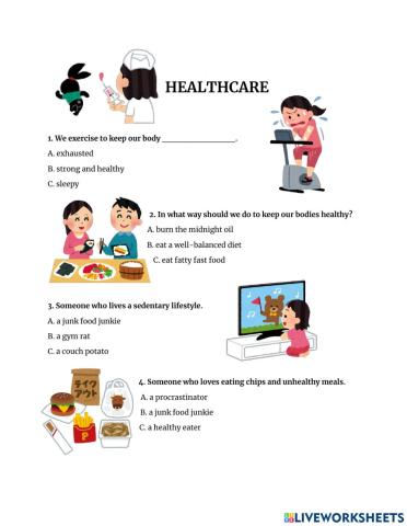 Topic: Healthly lifestyle