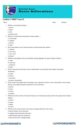 Latihan 1 SBDP Tema D