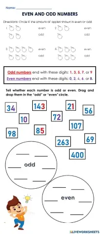 Even and odd numbers