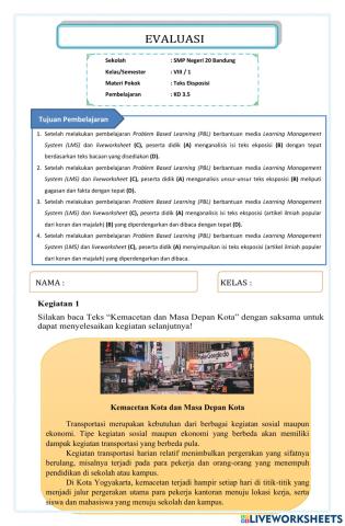 Evaluasi Teks Eksposisi