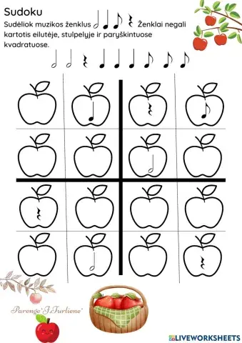 Obuoliadienio sudoku