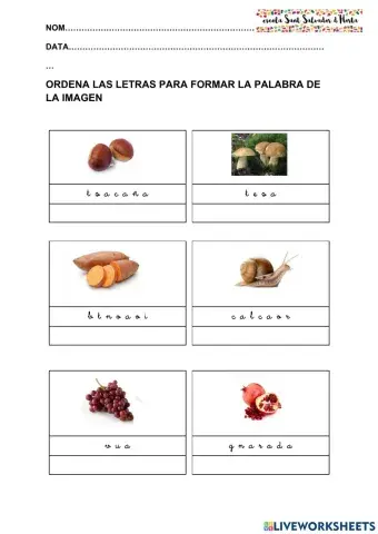 Ordenar letras ligadas