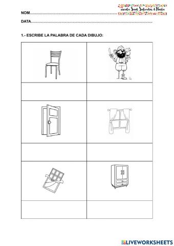 ESCRIBE LAS PALABRAS