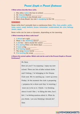 Present Simple or Continuous (Wider World 4)