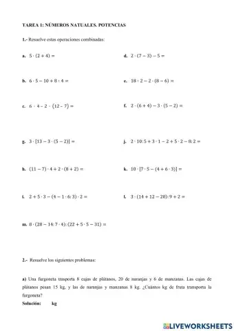 Naturales. Potencias