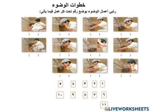 خطوات الوضوء