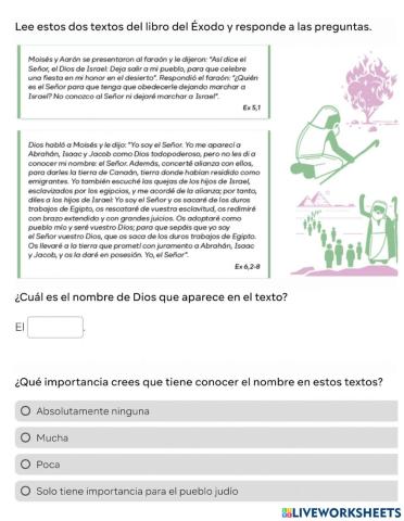 Actividad sobre el Libro del Éxodo