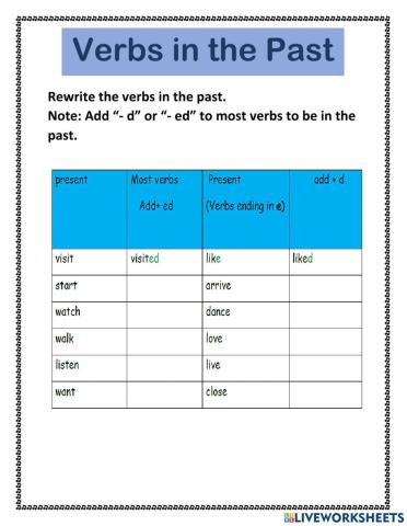 Regular verbs