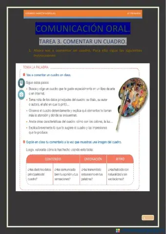 Comunicación oral. Tarea 3. 6º.