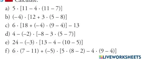 Operacions combinades amb enters