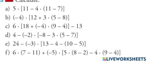 Operacions combinades amb enters