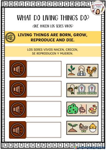 Living things characteristics