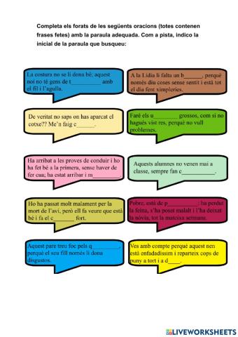 Frases fetes en català