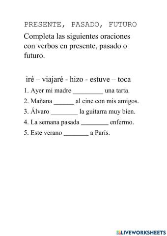 Presente, pasado, futuro