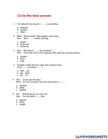 ALCPT Book 10 Vocabulary Practice 1