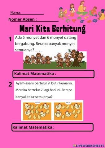 Penjumlahan Soal Cerita