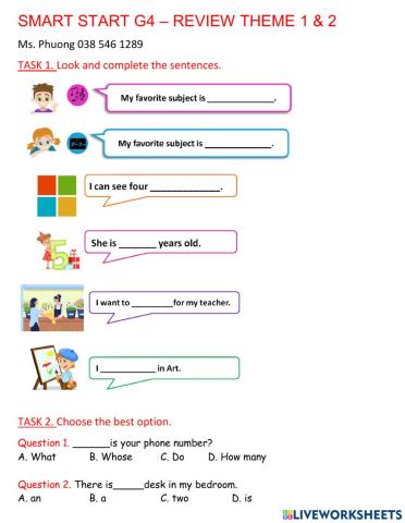 Smart start 4 - review - theme 1 and 2