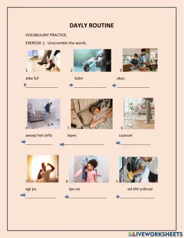 Dayly routines and days of the week