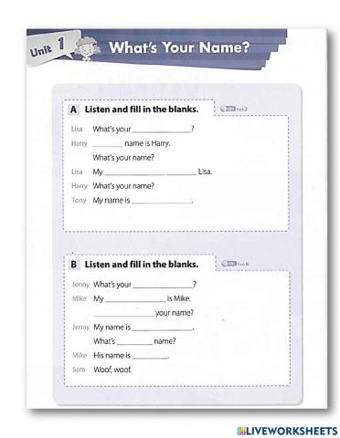 Listen 1- dictation- unit 1