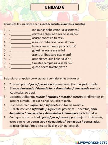 Cuántificadores -Sustantivos Contables y no contables