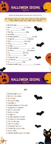 Halloween idioms gap fill 1