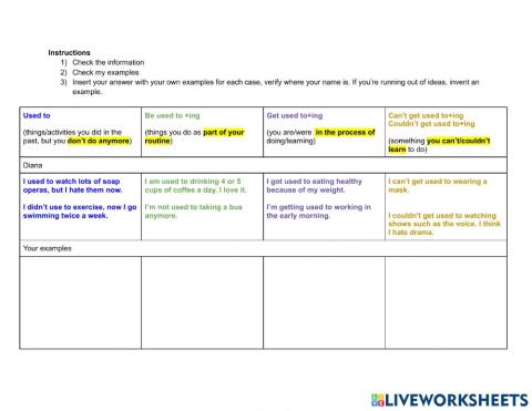 Used to - be or get used to