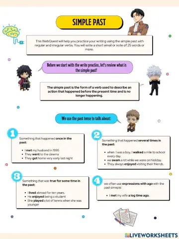 Simple past (regular and irregular verbs)