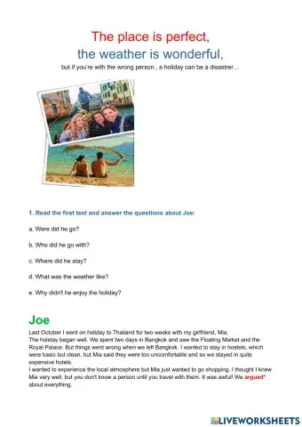 Right place, wrong person - past simple