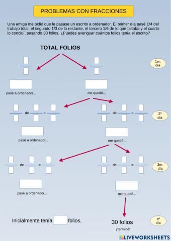 Problemas con fraciones inverso