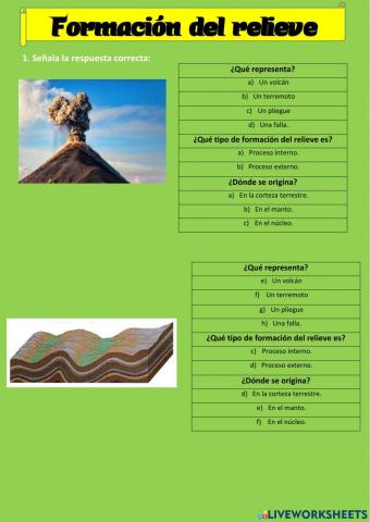 Formación del relieve