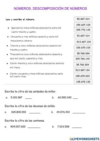Descomposición de números
