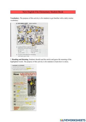 Daily Routine - Days of the week