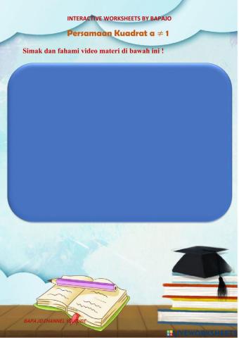 Persamaan Kuadrat a tidak sama dengan 1